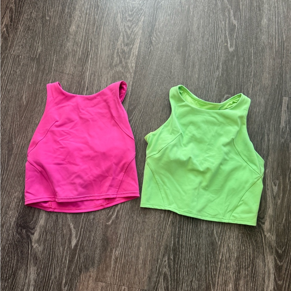 Lululemon Pink and Green Tank Tops